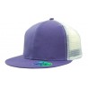 Flat-peak trucker cap - mod. 4138:Purple, Polyester, White
